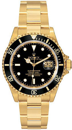 Rolex Submariner Series Submariner Date 18kt Yellow Gold Mens Wristwatch 16618-BKSO