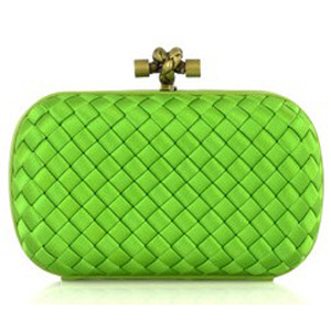 Bottega Veneta Impero Satin Clutch 113085 Green