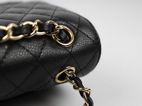 Chanel 2.55 Series Caviar Leather Flap Bag A01112 Black Golden