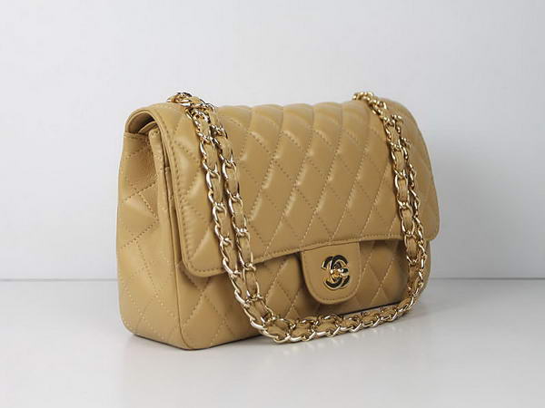 Chanel 2.55 Series Lambskin Flap Bag A1112 Apricot Gold