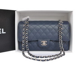 Chanel A1112 2.55 Series Flap Bag Original Cannage Leather Blue