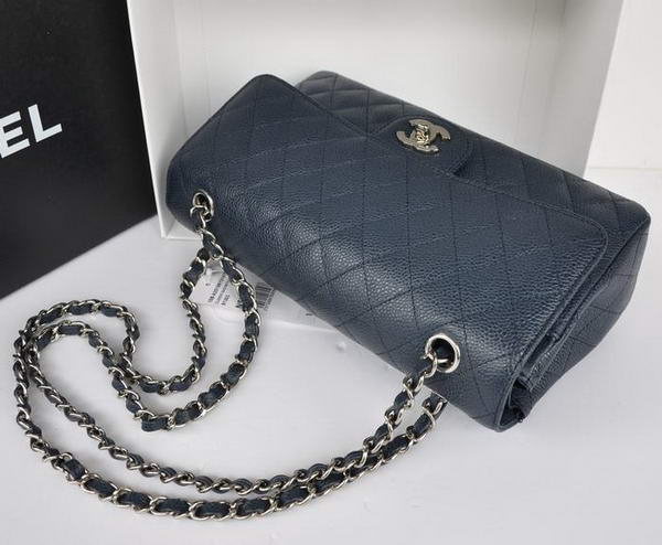 Chanel A1112 2.55 Series Flap Bag Original Cannage Leather Blue