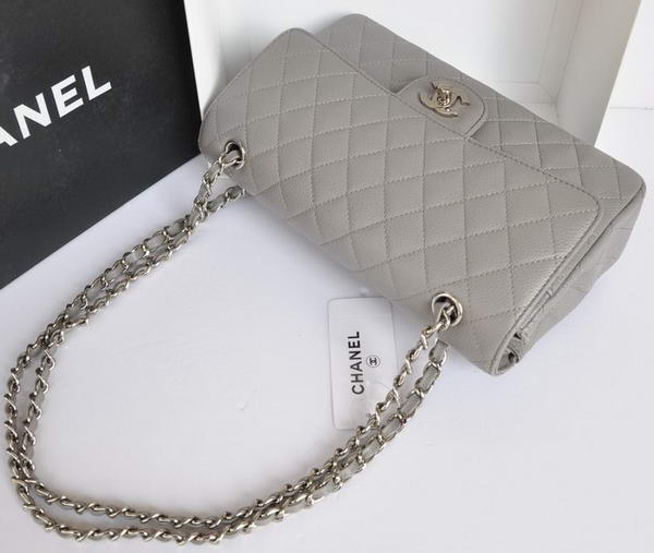 Chanel A1112 2.55 Series Flap Bag Original Caviar Leather Grey