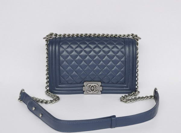 Hot Style Chanel A67086 Royalblue Le Boy Flap Shoulder Bag Silver