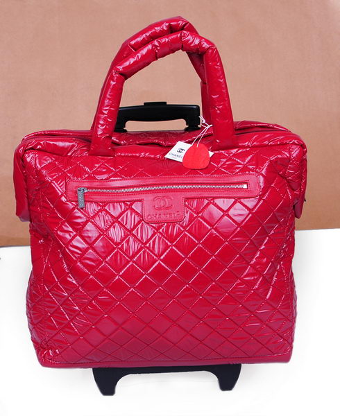 Chanel CoCo Cocoon Quilted Nylon Trolley A47205 Red