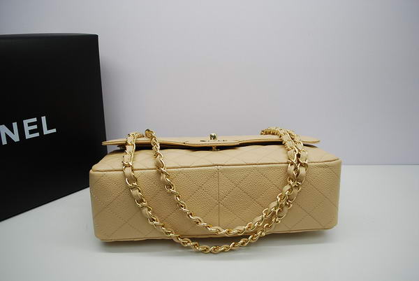 Chanel Jumbo Double Flaps Bag Apricot Original Caviar Leather A36097 Gold