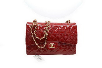 Hot Style Chanel Jumbo Double Flaps Bag Red Original Patent Leather A36097 gold