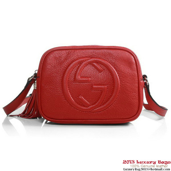 Gucci 308364 A7M0G 6523 Soho Red Leather Disco Bag