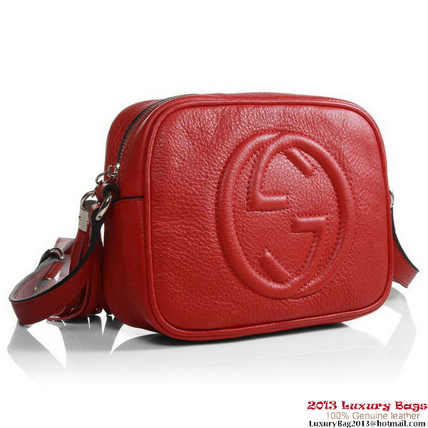 Gucci 308364 A7M0G 6523 Soho Red Leather Disco Bag