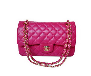 Chanel A01112 Classic Flap Bag Plum Sheepskin Gold