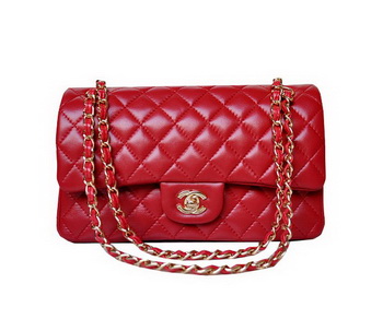 Chanel A01112 Classic Flap Bag Red Sheepskin Gold