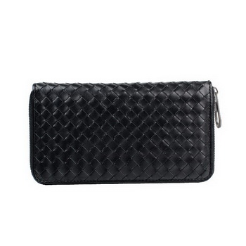 Bottega Veneta BV5012 Intrecciato Nappa Zip Around Wallet Black