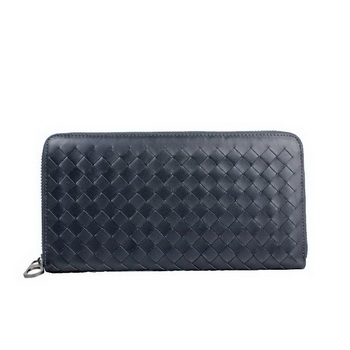 Bottega Veneta BV5017 Intrecciato Nappa Zip Around Wallet RoyalBlue