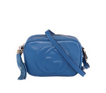 Gucci Soho Calfskin Leather Disco Bag 308364 Blue