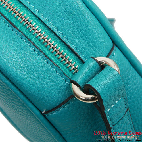 Gucci Soho Calfskin Leather Disco Bag 308364 Aquamarine