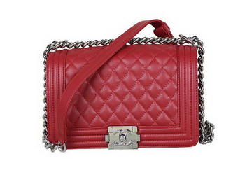 2013 Boy Chanel Flap Shoulder Bag Classic Cannage Patterns A67025 Red