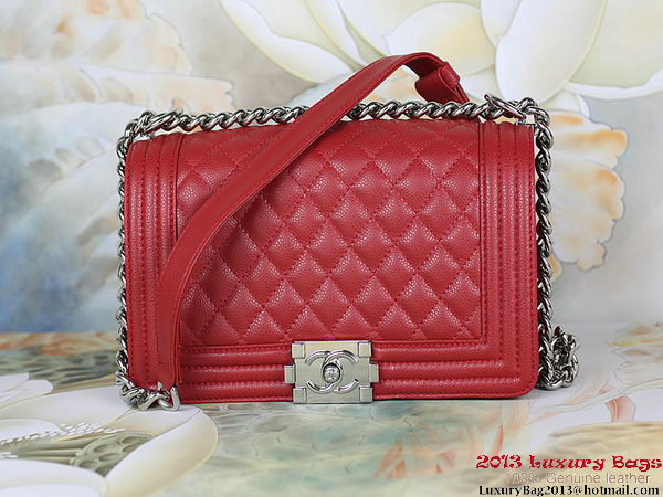 2013 Boy Chanel Flap Shoulder Bag Classic Cannage Patterns A67025 Red