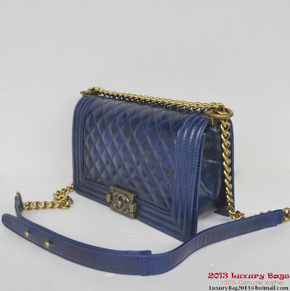 Boy Chanel Flap Shoulder Bag Iridescent Leather A67086 Blue