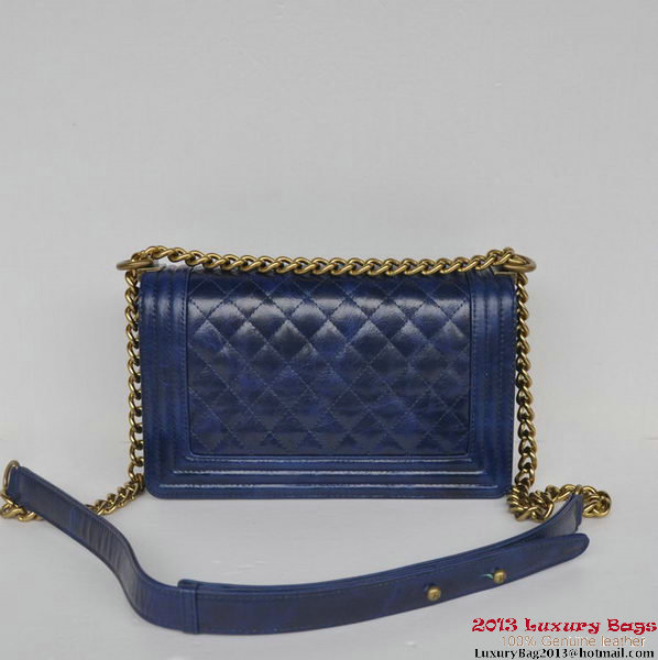 Boy Chanel Flap Shoulder Bag Iridescent Leather A67086 Blue