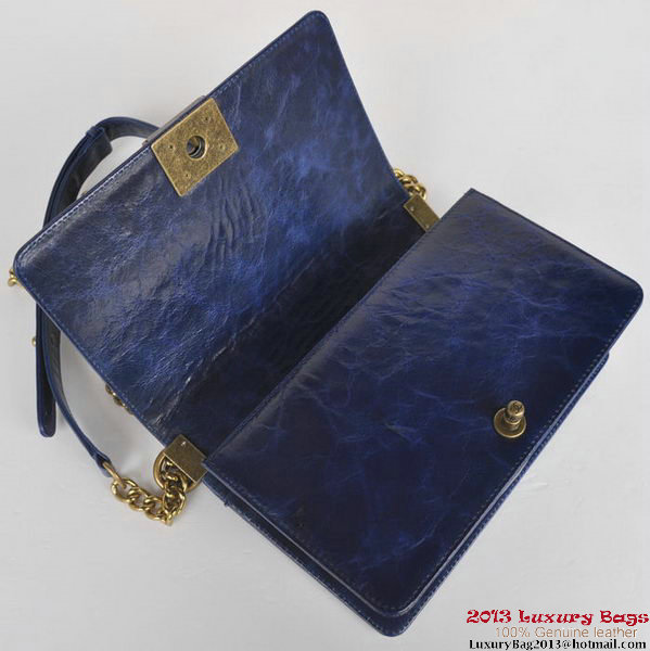 Boy Chanel Flap Shoulder Bag Iridescent Leather A67086 Blue