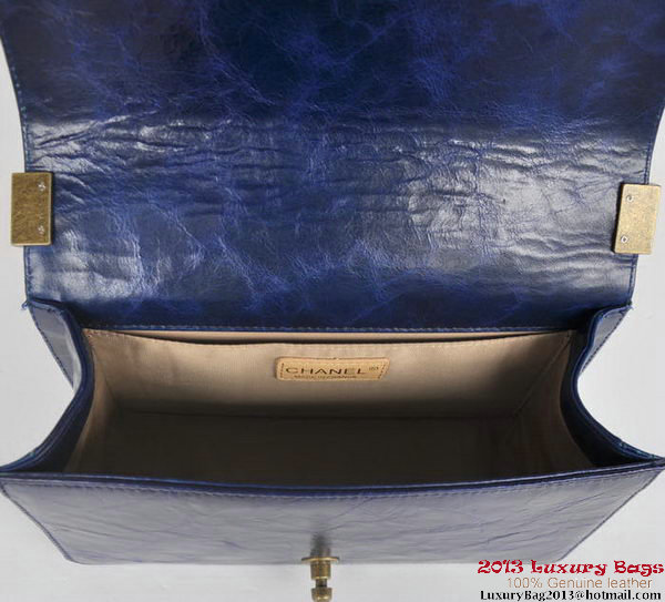 Boy Chanel Flap Shoulder Bag Iridescent Leather A67086 Blue