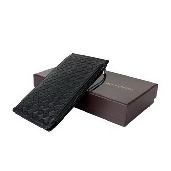 Bottega Veneta Intrecciato Light Calf Card Case BV188 Black