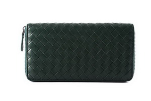 Bottega Veneta Intrecciato Nappa Zippy Wallet BV1571 Green