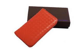 Bottega Veneta Intrecciato Nappa Zippy Wallet BV1571 Orange