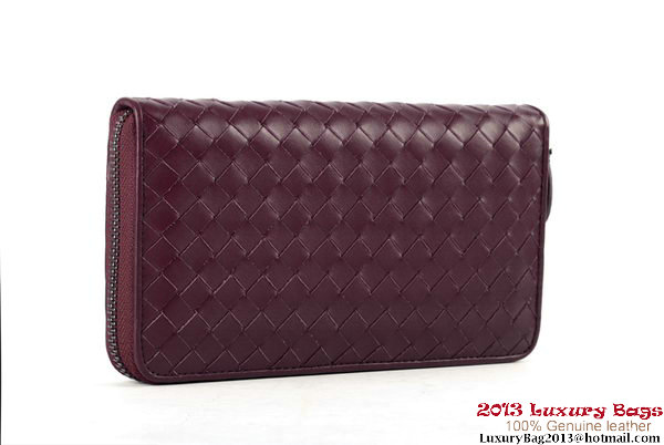 Bottega Veneta Intrecciato Nappa Zippy Wallet BV1571 Wine