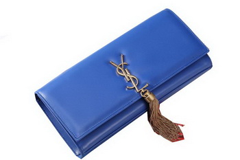 Yves Saint Laurent Classic Monogramme Tassel Clutch Bag Y041 Blue