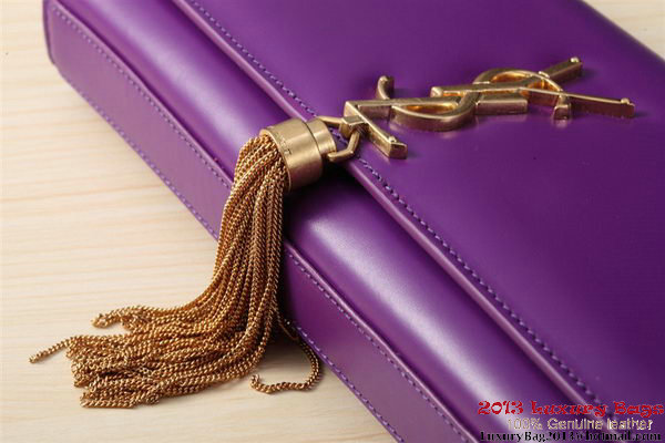 Yves Saint Laurent Classic Monogramme Tassel Clutch Bag Y041 Purple