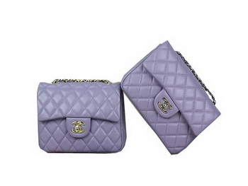 Chanel 1115 mini Classic Flap Bag Sheepskin Leather Violet