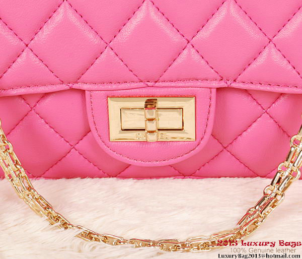 Chanel 1113 Classic Flap Bag Rose Sheepskin Gold