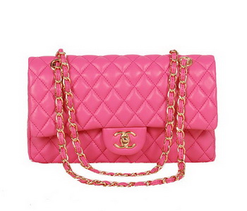 Chanel 2.55 Series Bag Rose Sheepskin Leather 1112 Gold