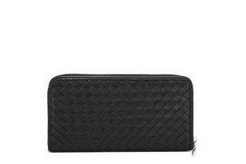 Bottega Veneta Intrecciato Nappa Zippy Wallet 115709-1 Black