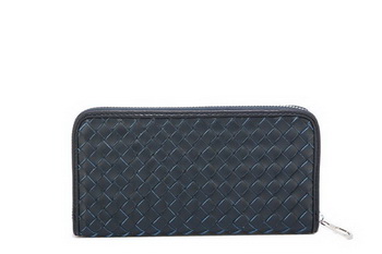 Bottega Veneta Intrecciato Nappa Zippy Wallet 115709-2 Blue