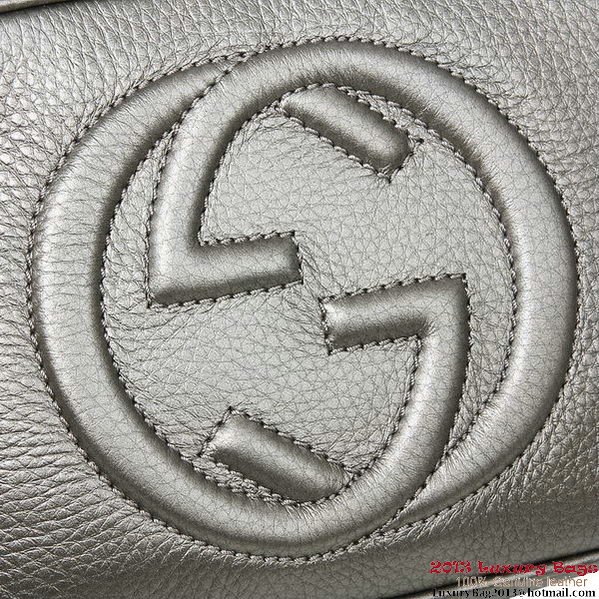 Gucci Soho Calfskin Leather Disco Bag 308364 Silver