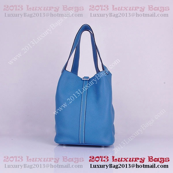 Hermes Picotin Lock PM Bag in Clemence Leather 8615 Blue