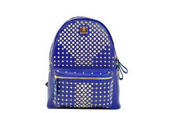 MCM Stark Backpack in RoyalBlue Grainy Leather