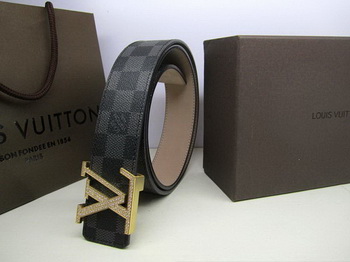 Louis Vuitton Damier Graphite Canvas Belt LV2050 Gold