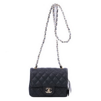 Chanel mini Classic Flap Bag Black Cannage Patterns 1115 Gold