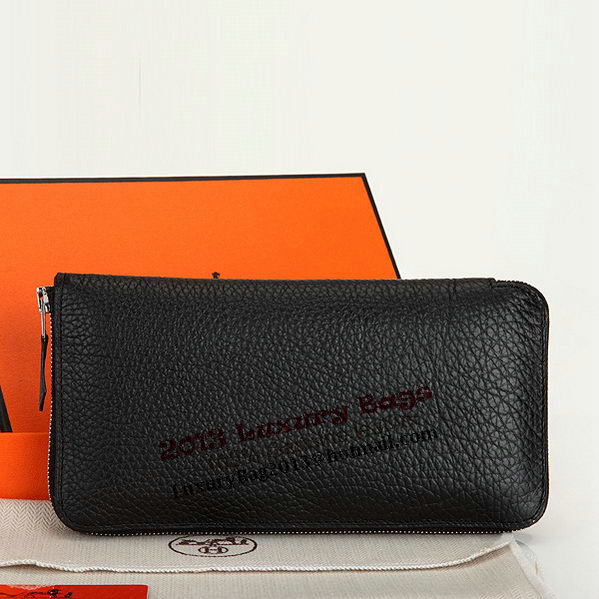 Hermes Evelyn Long Zip Wallet A808 Black