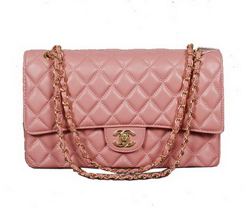 Chanel Classic Flap Bag 1113 Pink Sheep Leather Gold