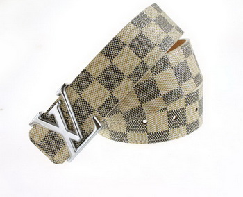 Louis Vuitton Damier Damier Azur Canvas Belt LV2067 Silver