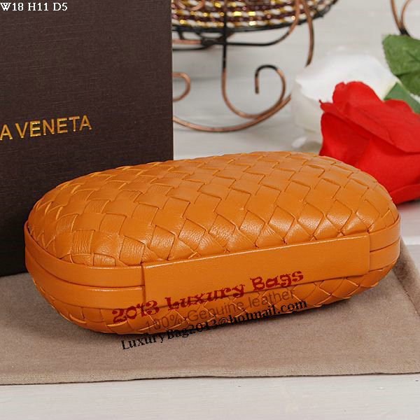 Bottega Veneta Intrecciato Sheepskin Impero Ayers Knot Clutch 11308 Orange