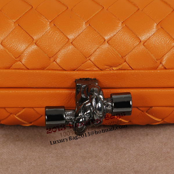 Bottega Veneta Intrecciato Sheepskin Impero Ayers Knot Clutch 11308 Orange