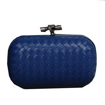 Bottega Veneta Intrecciato Sheepskin Impero Ayers Knot Clutch 11308 RoyalBlue