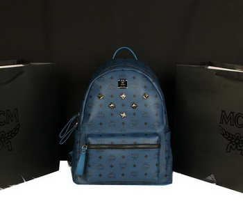 MCM Stark Backpack Jumbo in Calf Leather 8006 RoyalBlue