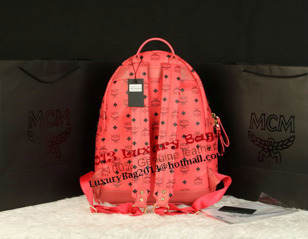 MCM Stark Backpack Jumbo in Calf Leather 8100 Light Red