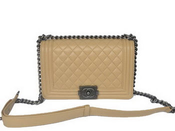 Boy Chanel Flap Shoulder Bag Sheepskin Leather A67086 Apricot